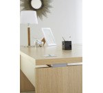 Bureau droit Direction Bruneau Shiny piètement plein bois