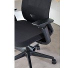 Chaise de bureau MARCUS tissu et maille - avec accoudoirs, appui-tête, réglage profondeur d'assise et soutien lombaire - Mécanisme Synchrone - Pieds noir
