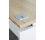 Bureau d'angle Ineo avec retour simple positionnable droite/gauche L160 x P160 cm chêne piètement blanc