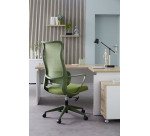 Chaise de bureau LINO - tissu et maille - avec accoudoirs, appui-tête et soutien lombaire - Mécanisme Basculant centré - Pied nylon