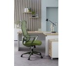 Chaise de bureau LINO - tissu et maille - avec accoudoirs, appui-tête et soutien lombaire - Mécanisme Basculant centré - Pied nylon