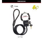 Câble antivol à clé avec menotte - 1m