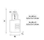 MASTERLOCK  Lot de deux cadenas à combinaison - Coloris aléatoire