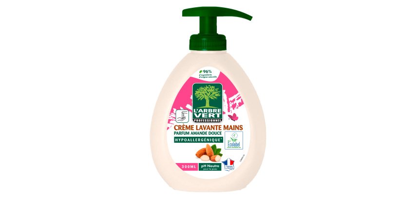 Crème lavante mains L'Arbre Vert professionnel Amande douce - Flacon de 300 ml