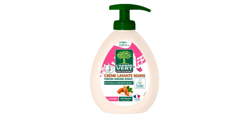 Crème lavante mains L'Arbre Vert professionnel Amande douce - Flacon de 300 ml