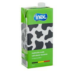 Semi-skimmed long-life milk Inex 1 L - Pack of 12 bricks