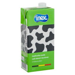 Semi-skimmed long-life milk Inex 1 L - Pack of 12 bricks