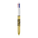 Stylo bille 4 couleurs BIC  Shine publicitaire pointe 1 mm - écriture moyenne - marquage 1 couleur