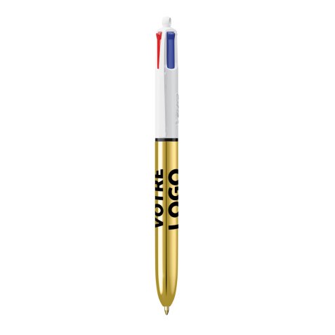 Ballpoint pen 4 colors BIC Shine advertising 1 mm tip - medium writing - 1 color marking