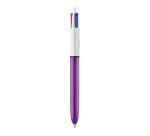 Ballpoint pen 4 colors BIC Shine advertising 1 mm tip - medium writing - 1 color marking