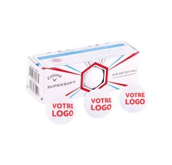 Balles de golf CALLAWAY SUPERSOFT publicitaires  – Boîte de 3 - marquage 1 couleur