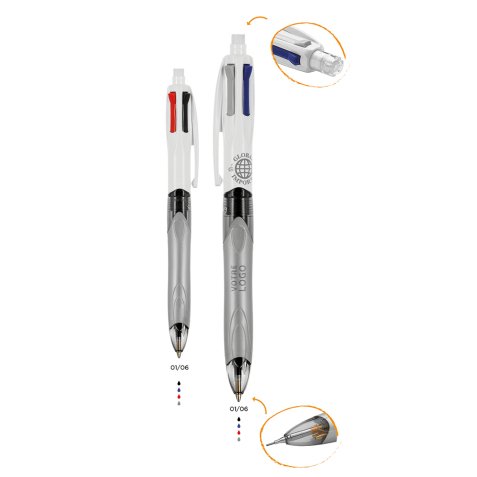 Balpen BIC 4 kleuren multifunctioneel promotieartikel - balpen en potlood - gravuremarkering