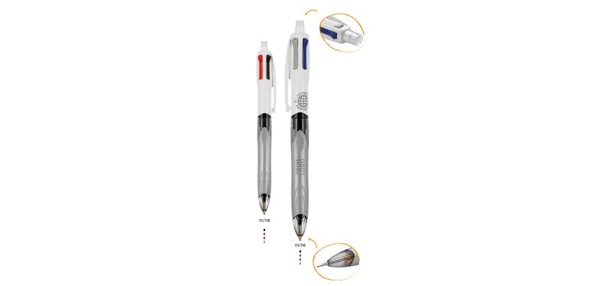 Stylo bille BIC 4 couleurs multifonctions publicitaire – bille et portemine - marquage gravure