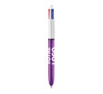 Stylo bille 4 couleurs BIC Shine publicitaire pointe 1 mm - écriture moyenne - marquage 1 couleur