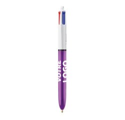 Kugelschreiber 4 Farben BIC Shine Werbeartikel 1 mm Spitze - mittlere Schreibstärke - 1 Farbprägung