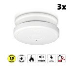 Lot de 3 détecteurs de fumée conformes à la norme EN14604