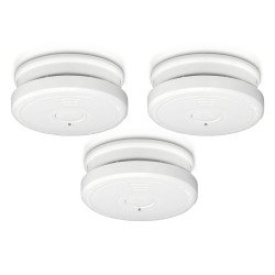 Set of 3 smoke detectors in compliance with standard EN14604