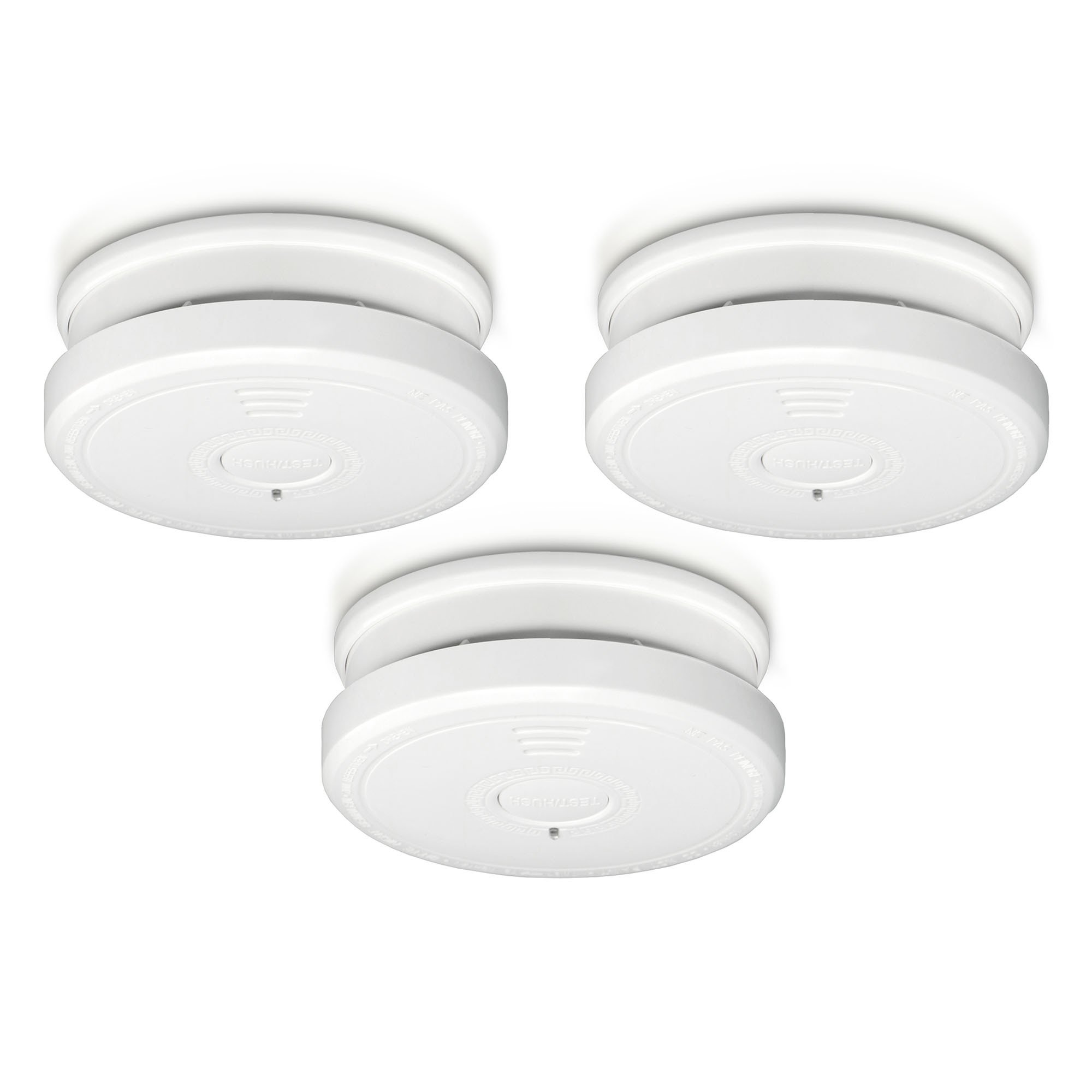 Lot De 2 Détecteurs De Fumée Avec Batterie 10 Ans - Alarme 85dB, Installation Sans Perçage, Norme EN14604