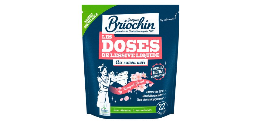 Lessive en doses au savon noir Briochin Bouquet Floral - 22 lavages