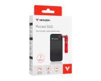 Verbatim SSD 1TB zwart met rode kabel