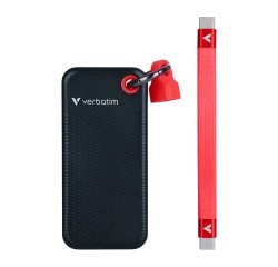 Verbatim 2TB black SSD with red cable