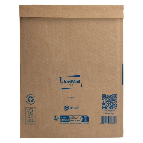 <blockquote>Quilted bubble mailer Jovimail Plus reinforced brown kraft 270 x 360 - Box of 100</blockquote>