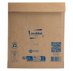 Hoezen met bubbelpatroon Jovimail Plus verstevigde bruine kraft 220 x 260 - Doos van 100