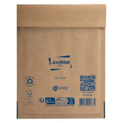 Quilted bubble mailer Jovimail Plus reinforced brown kraft 150 x 210 - Box of 100