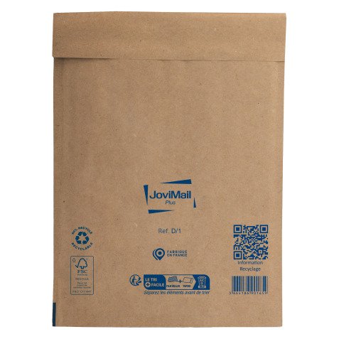 Pochette matelassée bulles d'air Jovimail Plus kraft brun renforcé