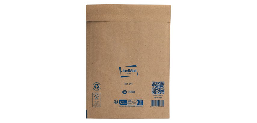 Pochette matelassée bulles Jovimail Plus kraft brun renforcé 180 x 260 - Carton de 100