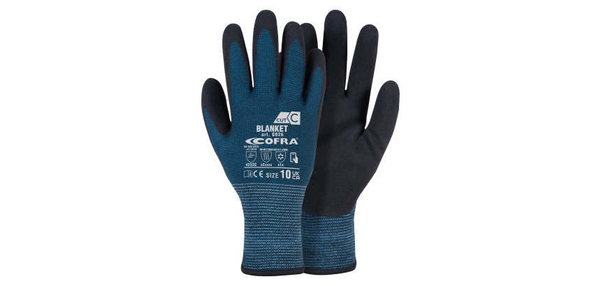 Guanti antitaglio C Cofra Blanket in schiuma di lattice nero, 1 paio