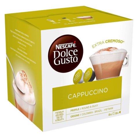 Capsules de café Nescafé Dolce Gusto Cappuccino - Boîte de 16 capsules pour 8 tasses