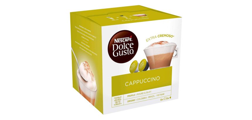 Capsules de café Nescafé Dolce Gusto Cappuccino - Boîte de 16 capsules pour 8 tasses