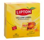 Thé noir Lipton Yellow Label - Boîte de 100 sachets