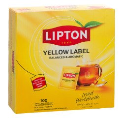 Schwarzer Tee Lipton Yellow Label - Schachtel mit 100 Beuteln