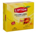 Thé noir Lipton Yellow Label - Boîte de 100 sachets
