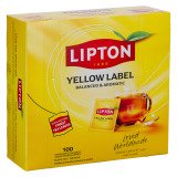 Thé noir Lipton Yellow Label - Boîte de 100 sachets