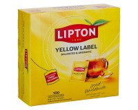 Thé noir Lipton Yellow Label - Boîte de 100 sachets