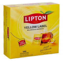 Thé noir Lipton Yellow Label - Boîte de 100 sachets