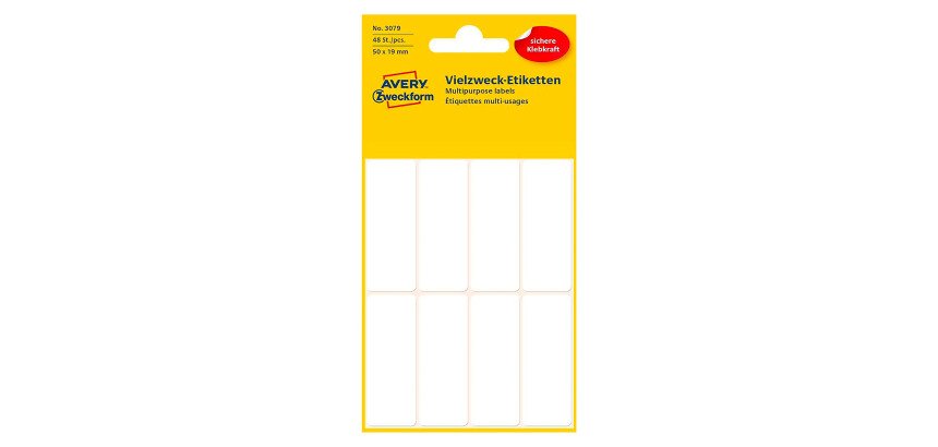 Etiquette multi-usage, 50 x 19 mm, blanc