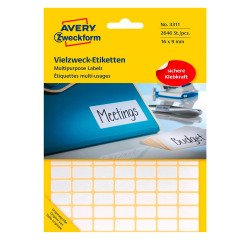 Etiquette multi-usage, 16 x 9 mm, blanc