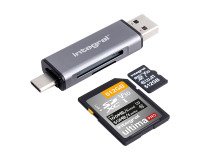 Lector de tarjetas de memoria SD y micro SD doble conexión USB-A y USB-C INTEGRAL