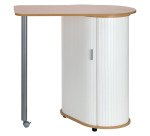 Meuble de cafétéria plateau hêtre - rideau blanc