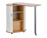 Meuble cafétéria plateau hêtre - rideau blanc