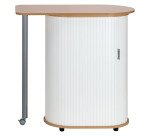 Meuble de cafétéria plateau hêtre - rideau blanc