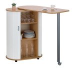 Meuble de cafétéria plateau hêtre - rideau blanc