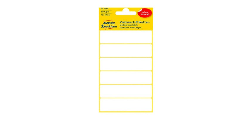 Etiquette multi-usage, 76 x 19 mm, blanc