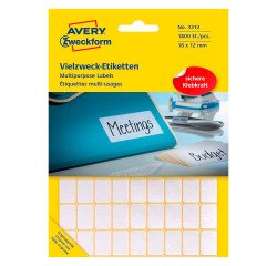 Etiquette multi-usage, 18 x 12 mm, blanc