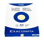 Fiche bristol 210 x 297 mm unie jaune non perforée Exacompta - Boîte de 100