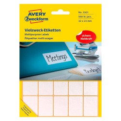 Etiquette multi-usage, 32 x 33 mm, blanc